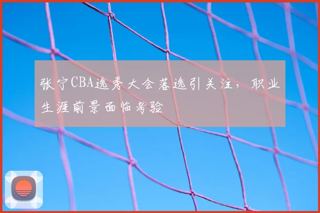 张宁CBA选秀大会落选引关注,职业生涯前景面临考验